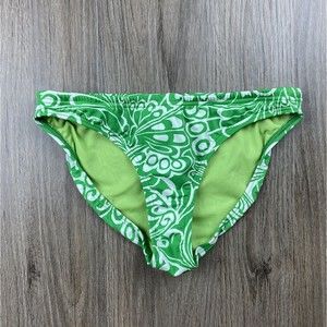 Speedo Womens Size 10 Paisley Green Print Drawstring Swim Bottoms